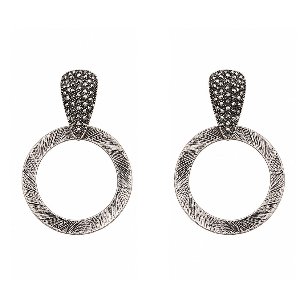 Glow Hoop- Meallic Dangler Earrings