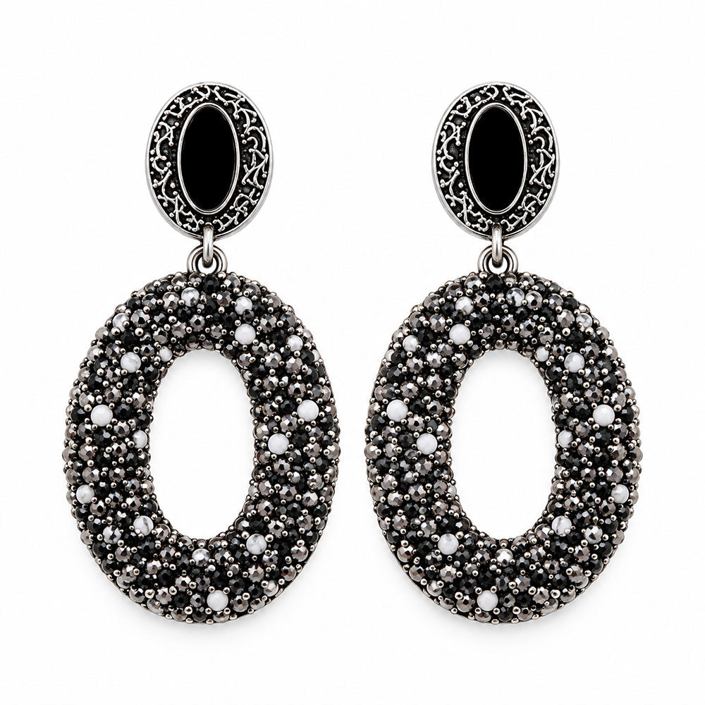 Crystal Veil- Stone studded dangler earrings