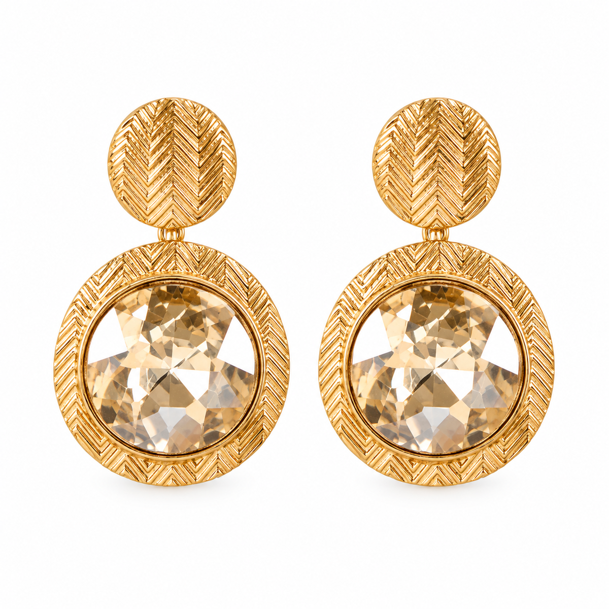Solar Kiss- Stone studded Dangler earrings