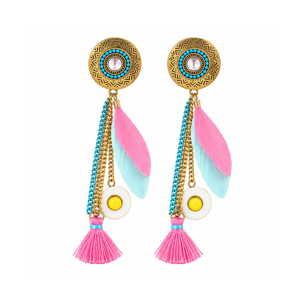 Feather Flow- Hangimg Feather Dangler Earrings