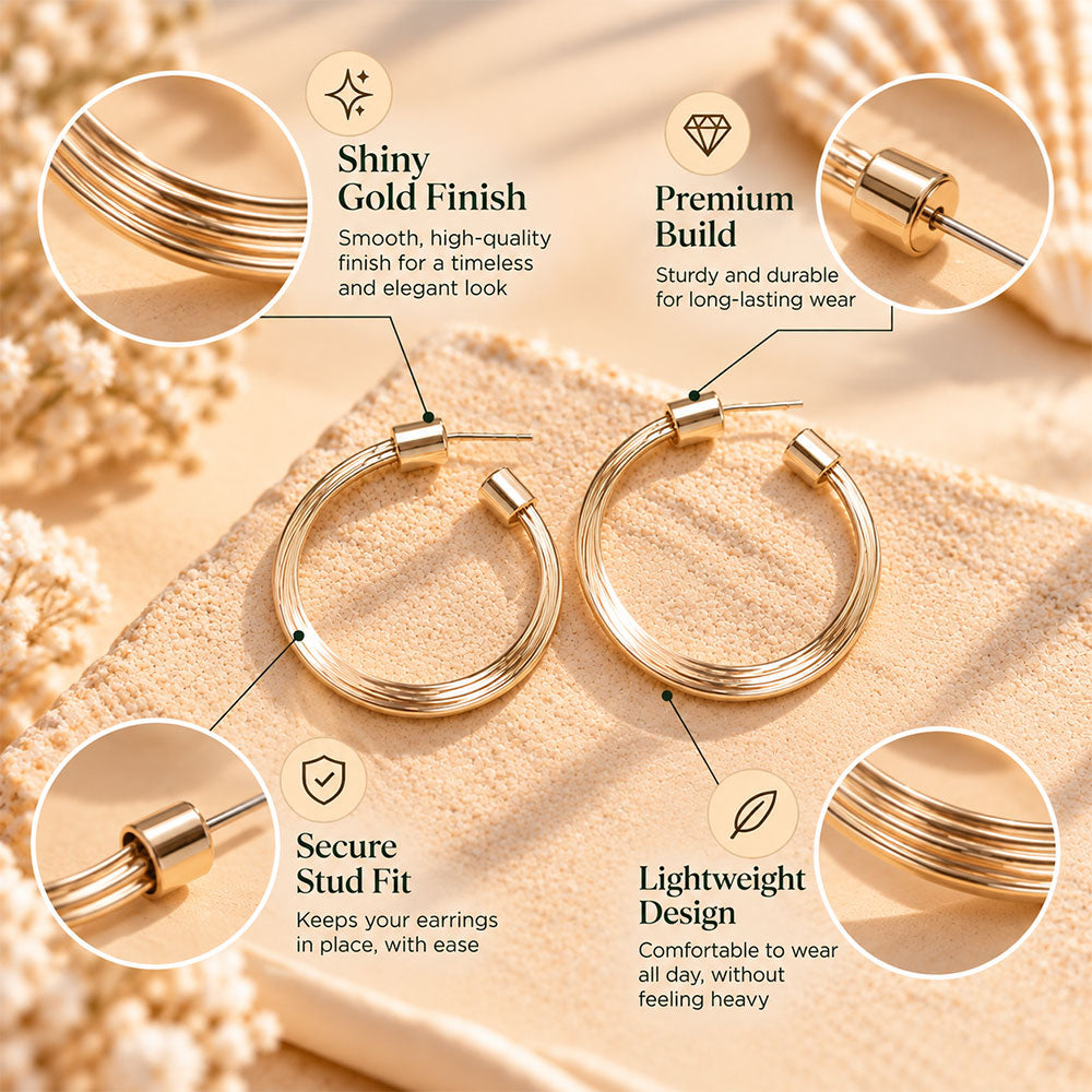 Star Orbit- Metallic Hoop Earrings
