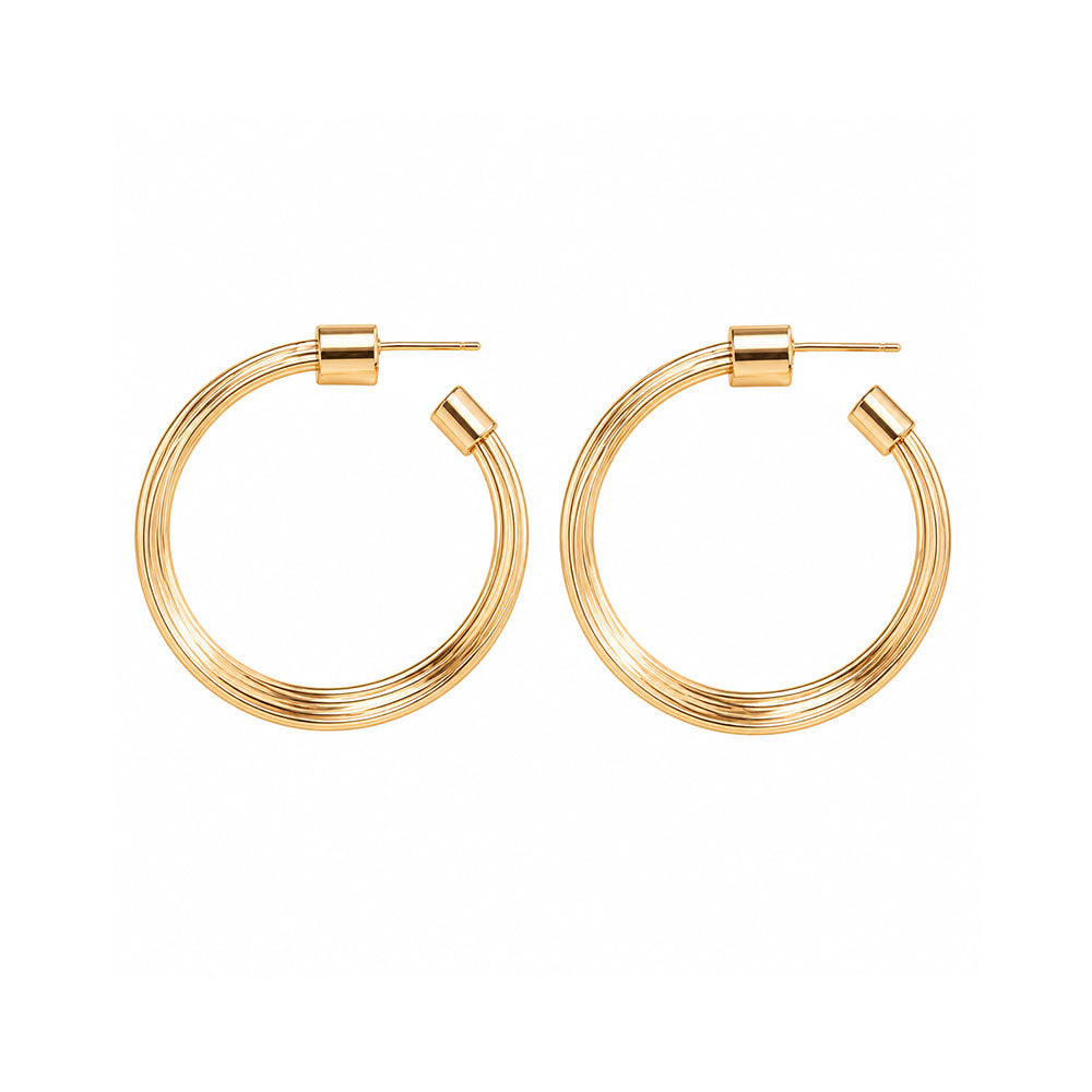 Star Orbit- Metallic Hoop Earrings