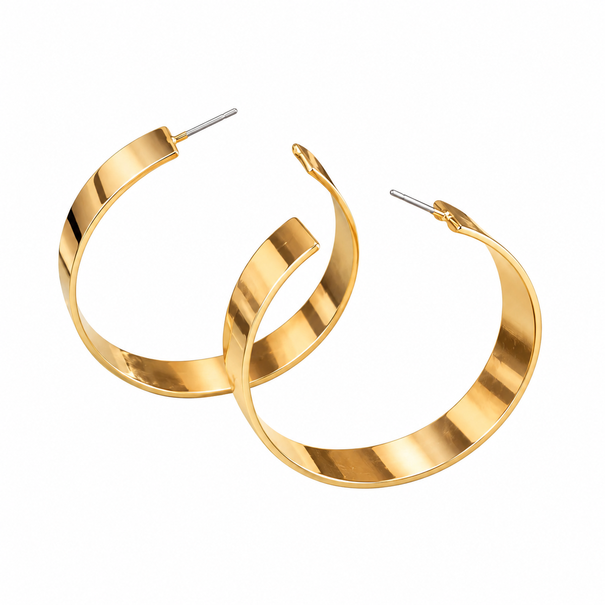 Golden loop- Metallic hoop earrings