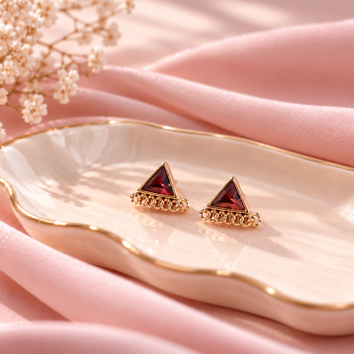 Ethereal Prism- Triangular Designer stud Earrings