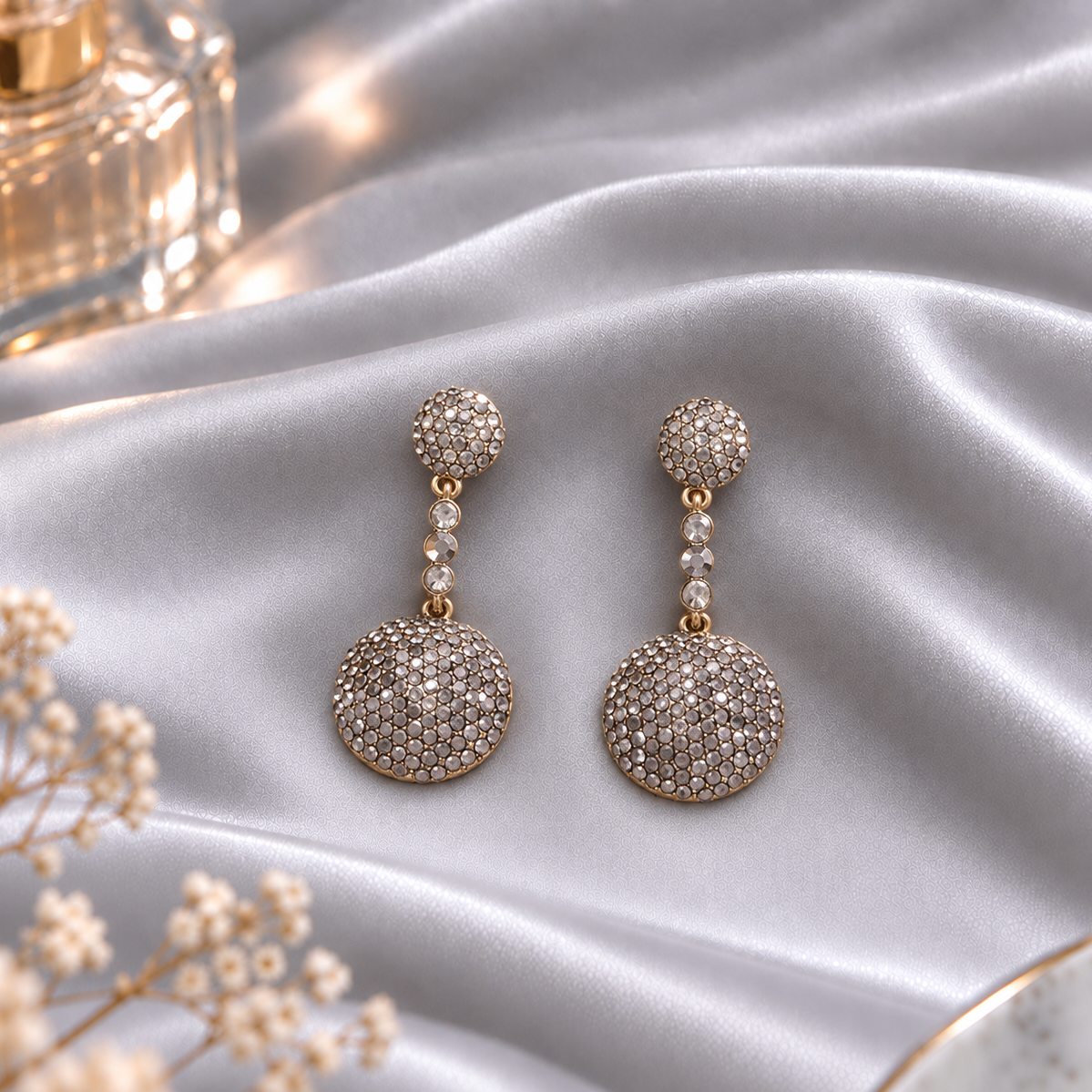 Luna Glow- Stone studded dangler earrings