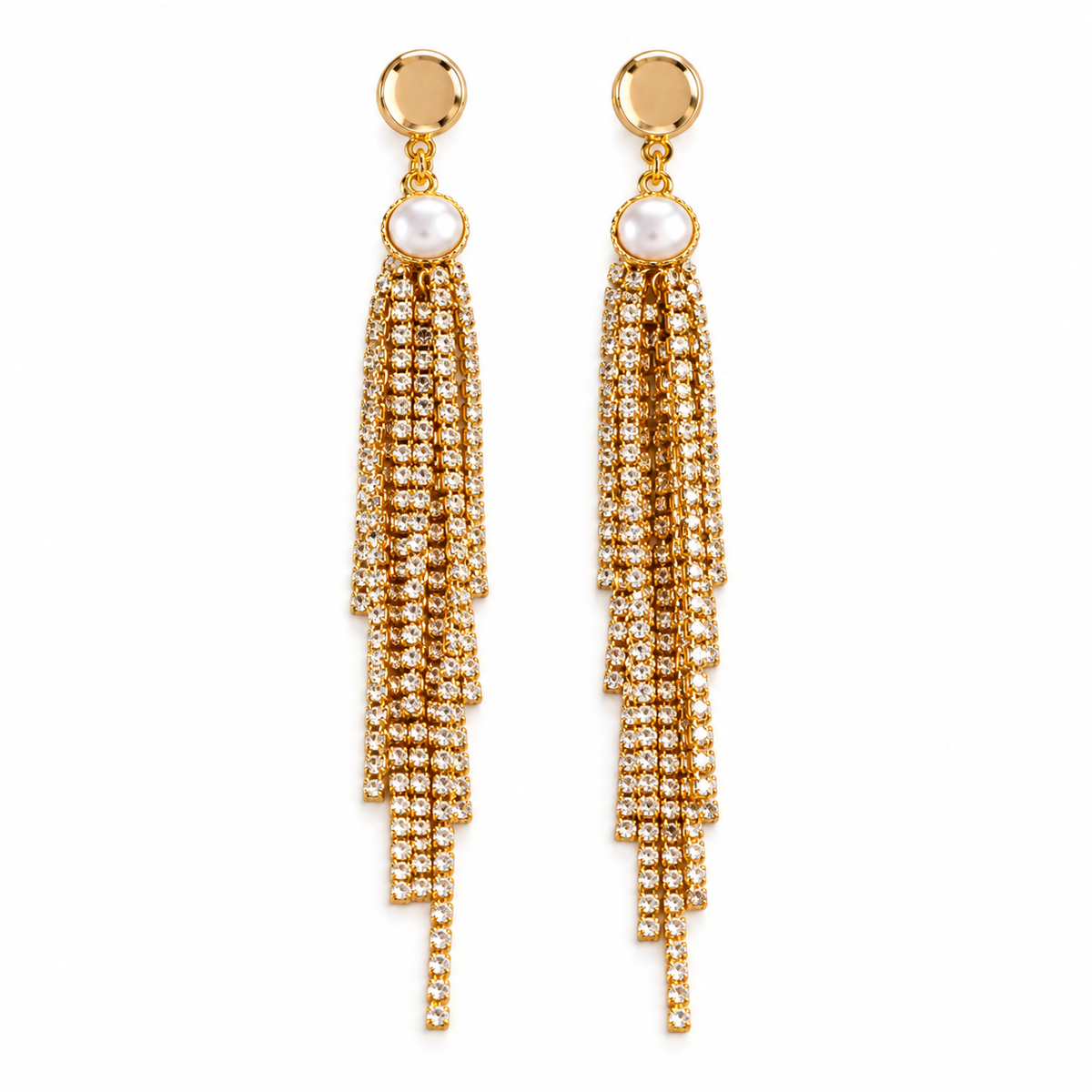 Stellar Thread- Hanging chained dangler earrings