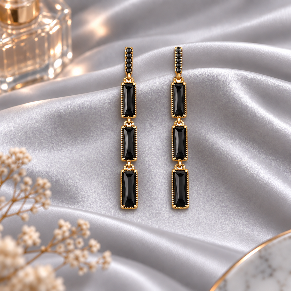 Loom Thread- Stone studded Dangler Earrings