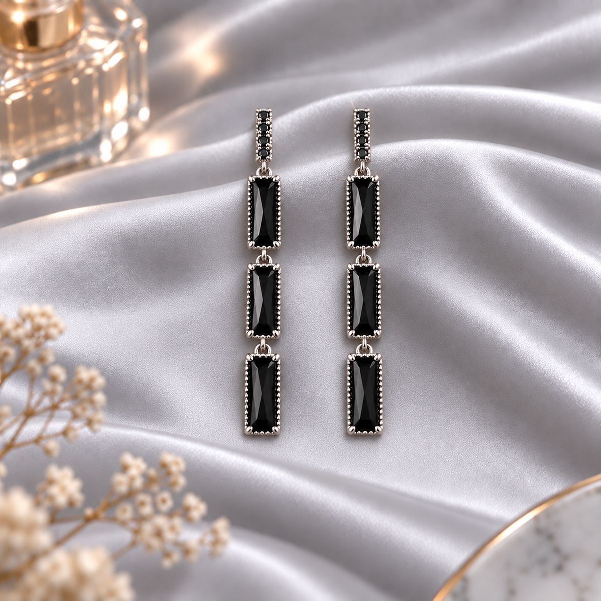 Etch Line- Stone studded Dangler Earrings