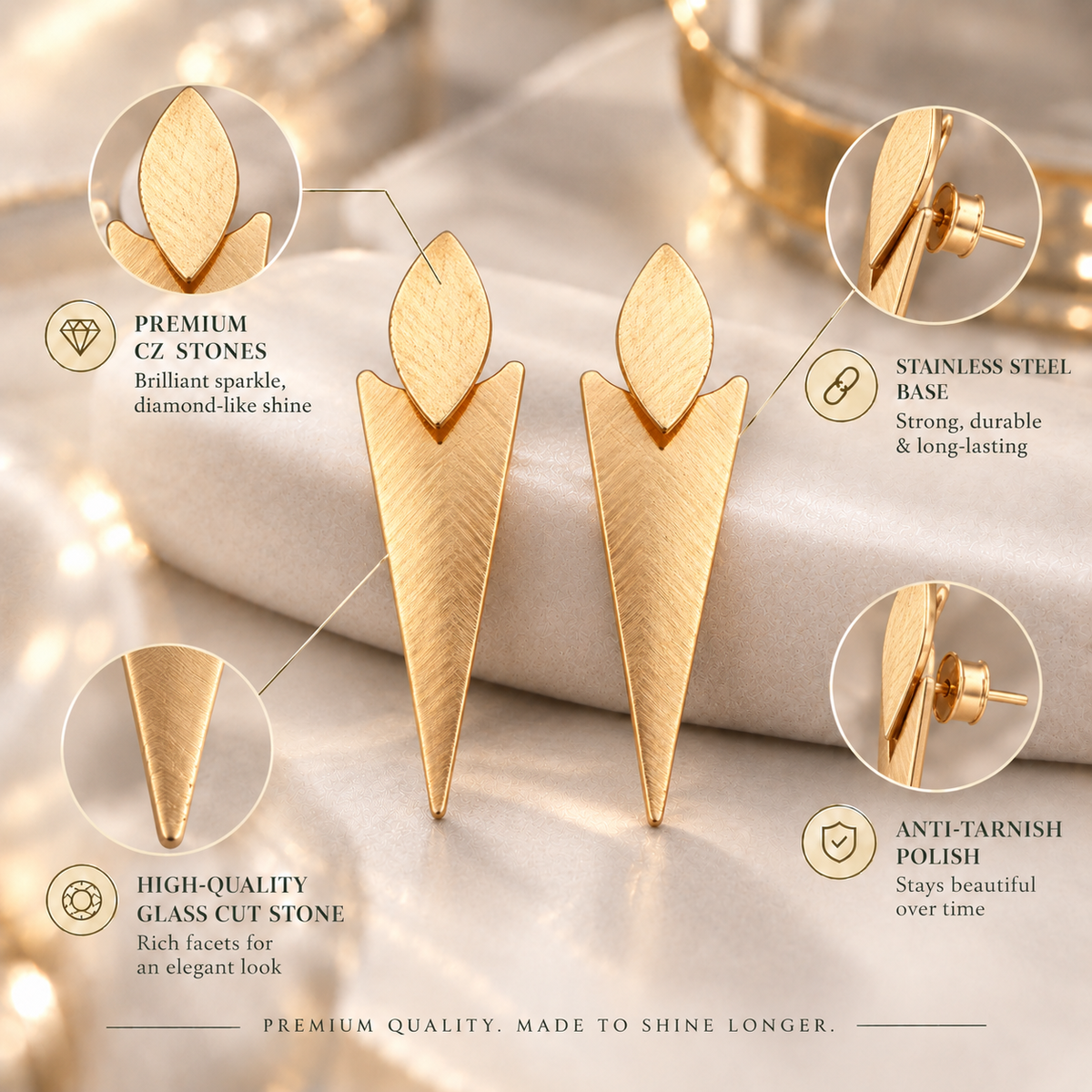 Dune Flow- Metallic Dangler Earrings