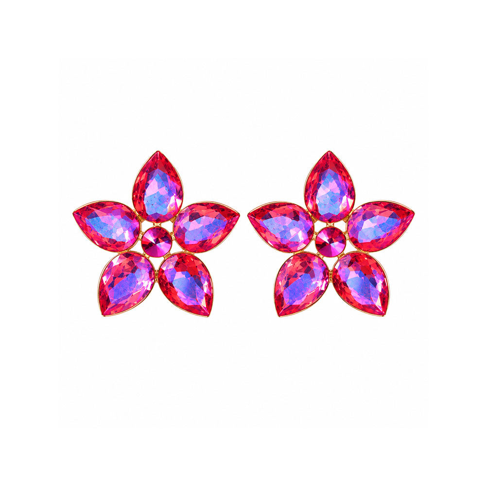 Pebble Flower- Stone sudded Stud Earrings