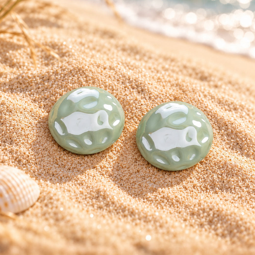 Coral stone- Stud earrings