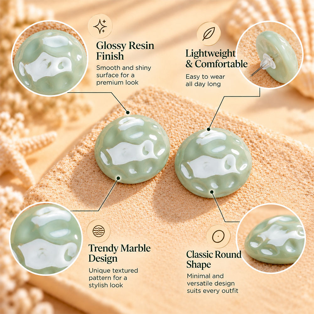 Coral stone- Stud earrings