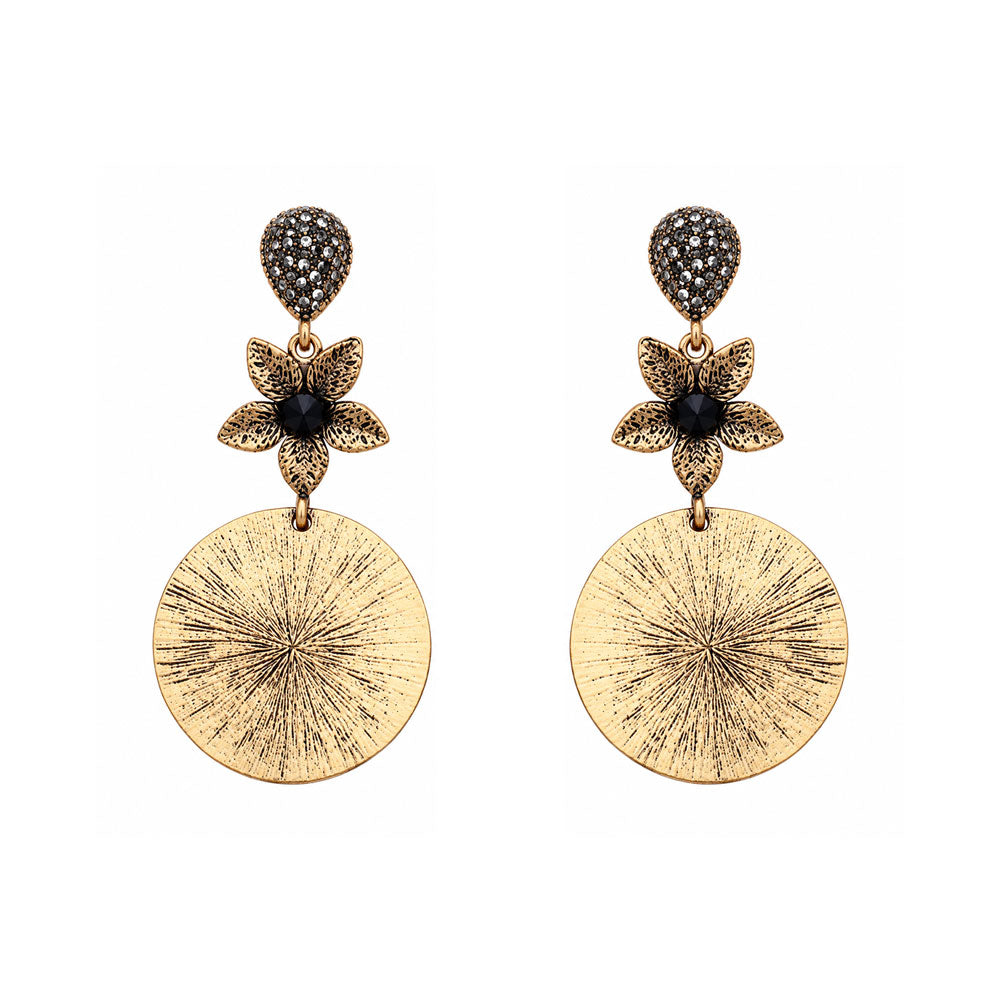 Meadow Etch- Metallic dangler earrings