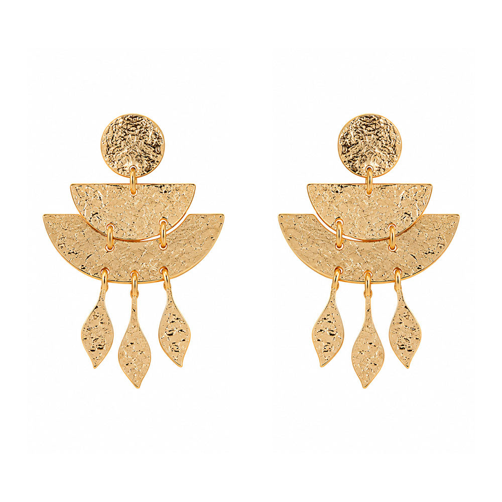 Golden Script- Golden dangler earrings