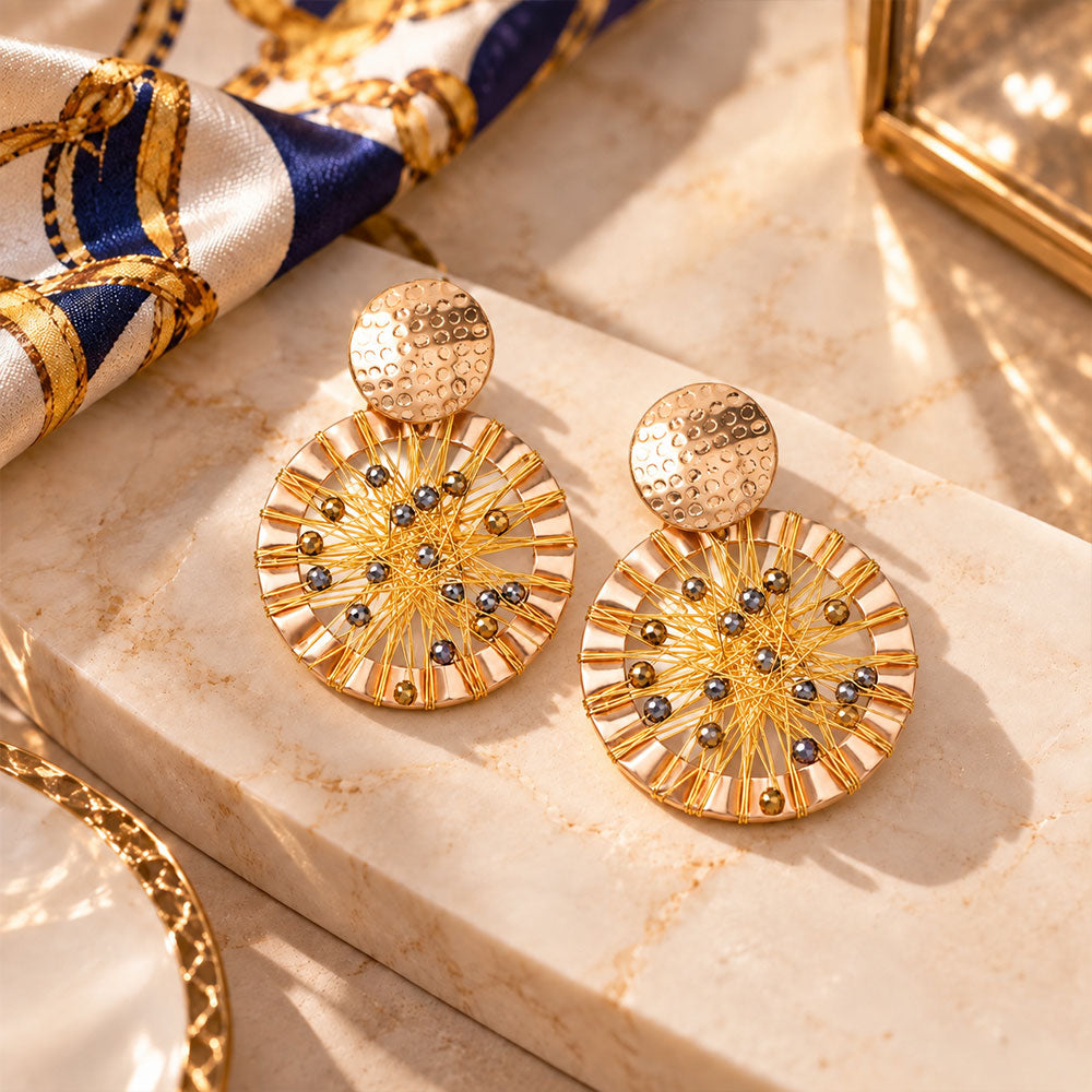 Weaved beauty- Threaded dangler earrings