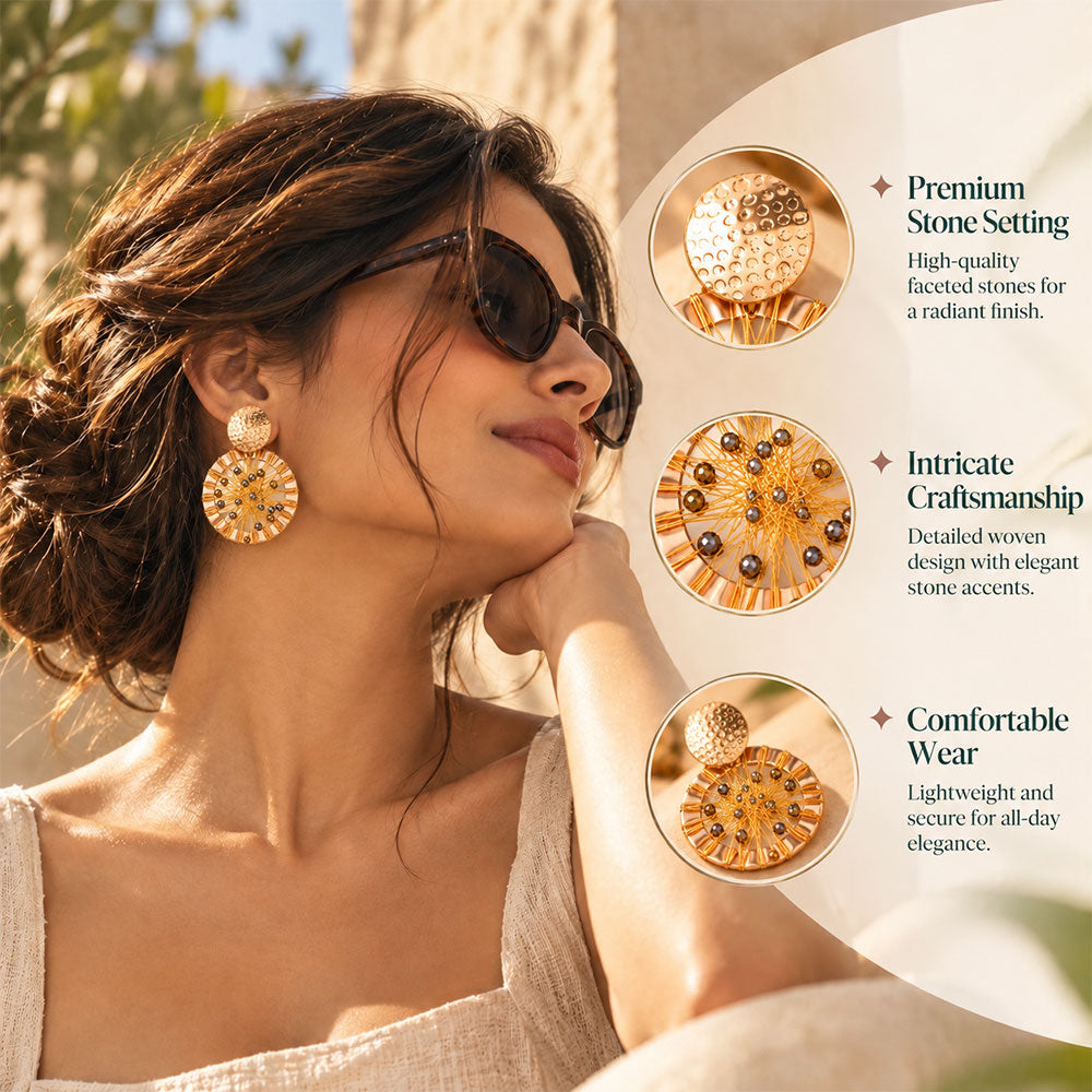 Weaved beauty- Threaded dangler earrings