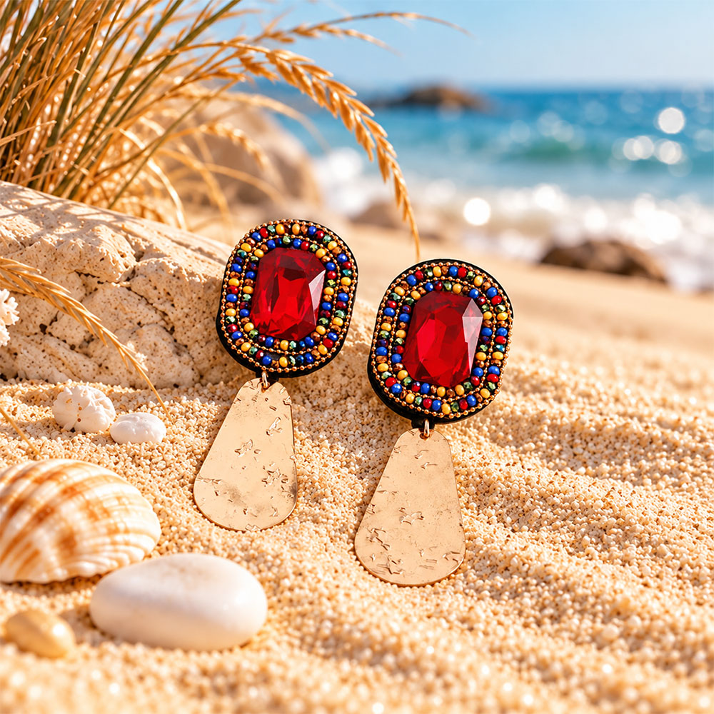 Dream Weave- Stone studded dangler earrings