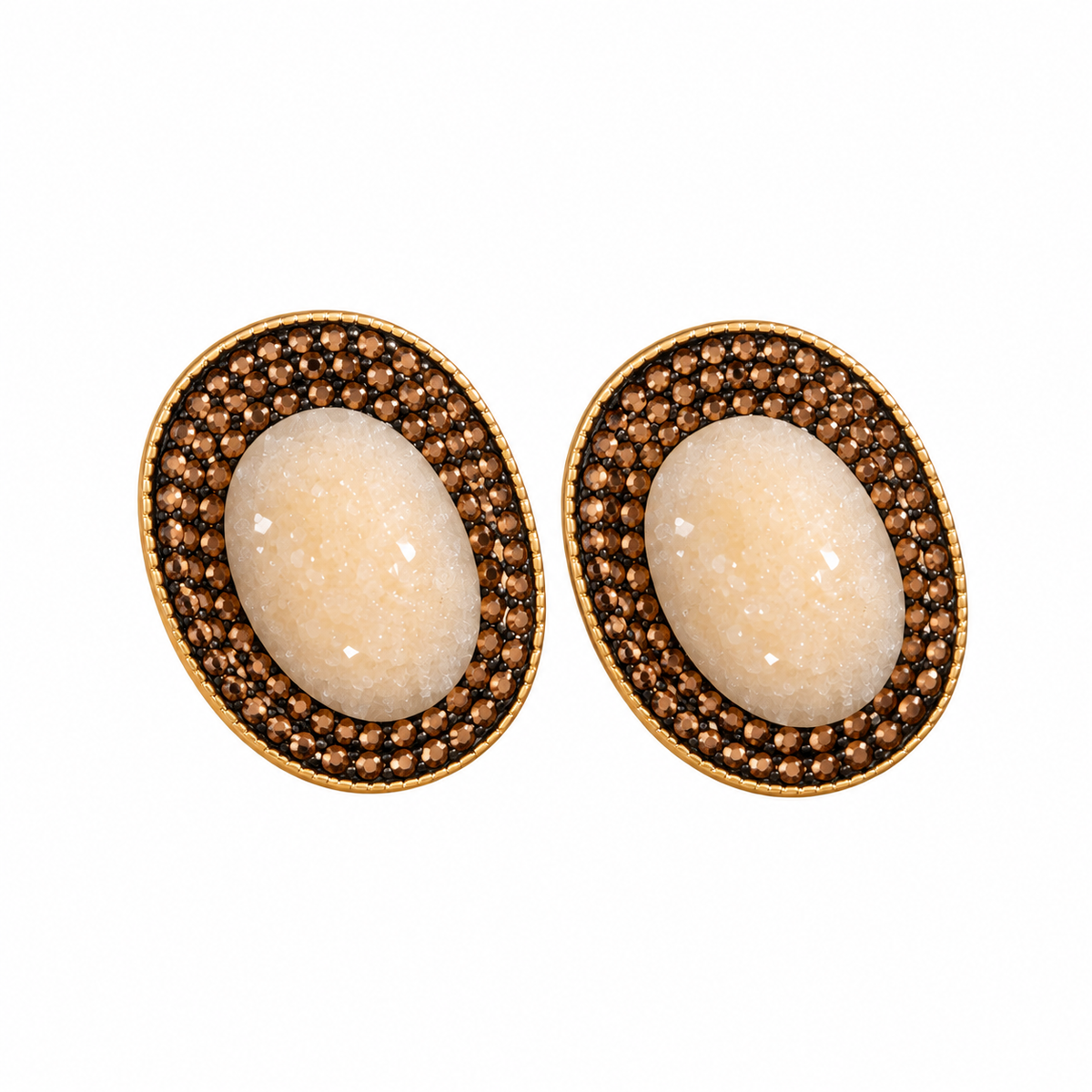 Ethereal Line- Stone studded stud earrings