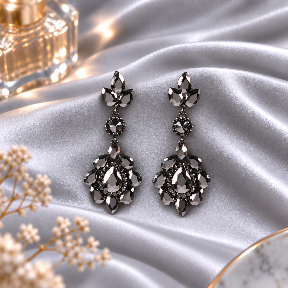 Lume Thread- Stone studded dangler earrings