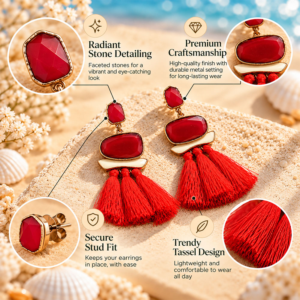Haven Thread- Beaded thread dangler earrings