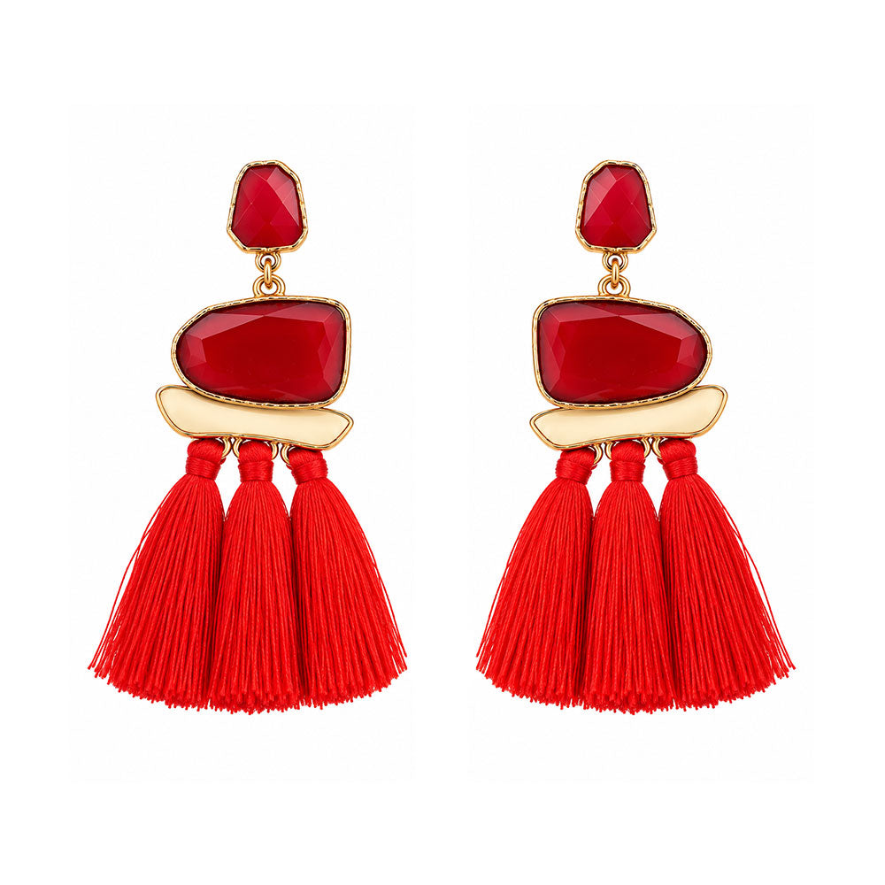 Haven Thread- Beaded thread dangler earrings