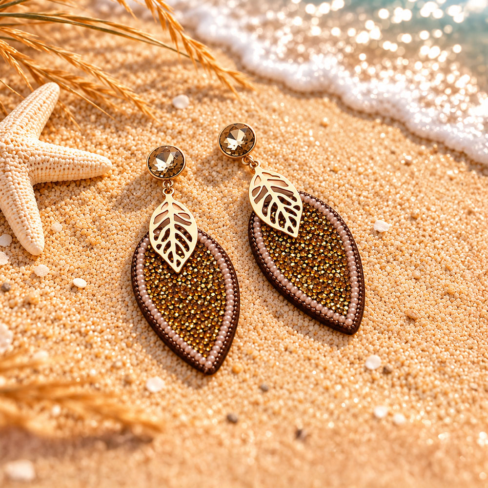 Lustrous Drop- Beaded thread dangler earrings