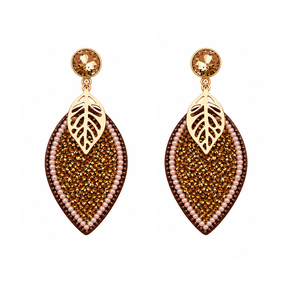 Lustrous Drop- Beaded thread dangler earrings