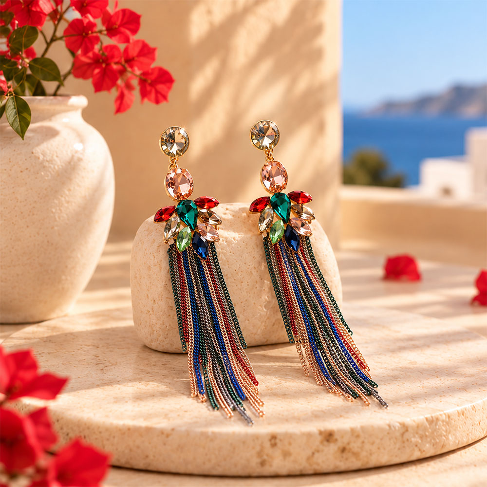 Soul Thread- Beaded thread dangler earrings