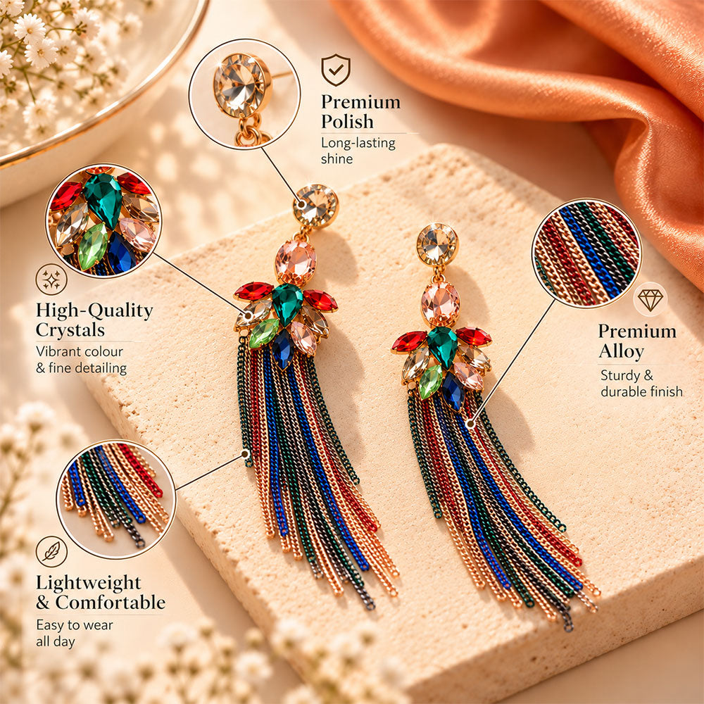 Soul Thread- Beaded thread dangler earrings