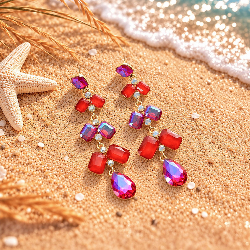 Star Path- Stone studded dangler earrings