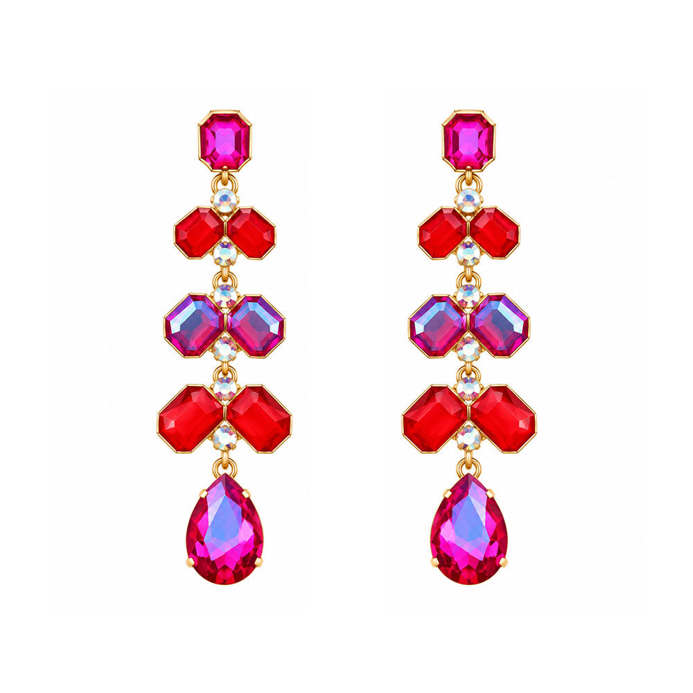 Star Path- Stone studded dangler earrings
