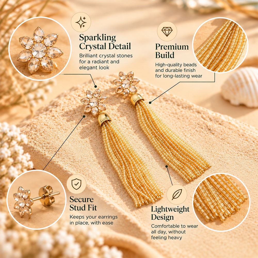 Golden Gleam- Beaded dangler earrings