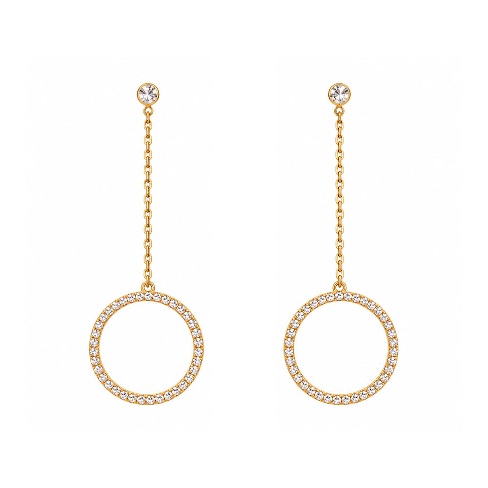 Solar Circle- Stone studded dangler earrings