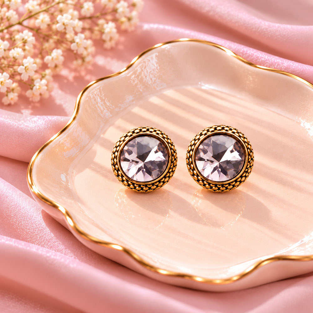 Solar Dot- Stone studded stud earrings