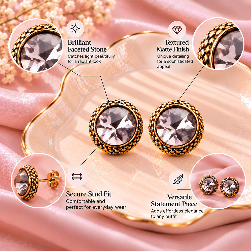 Solar Dot- Stone studded stud earrings