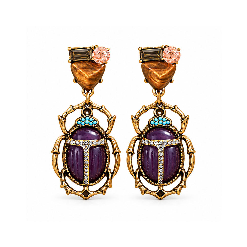 Beatel bob- Stone studded dangler earrings