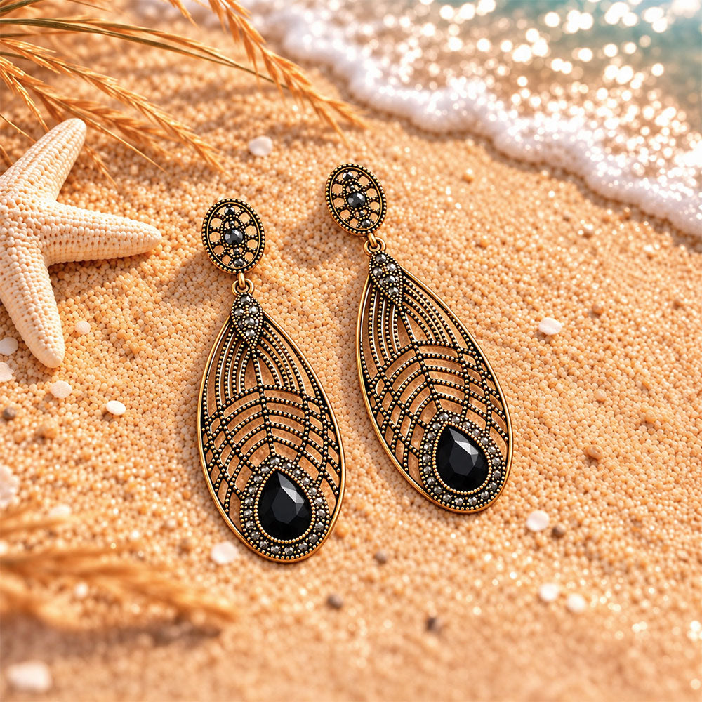 Coral Circle- Stone studded dangler earrings