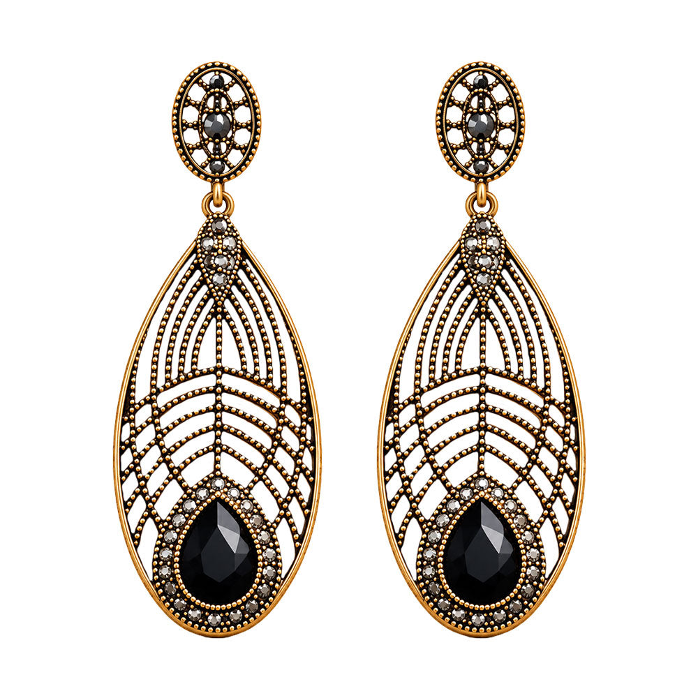 Coral Circle- Stone studded dangler earrings