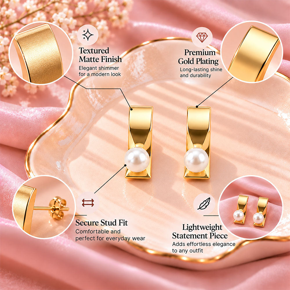 Pure pearl- Pearl studded stud earrings