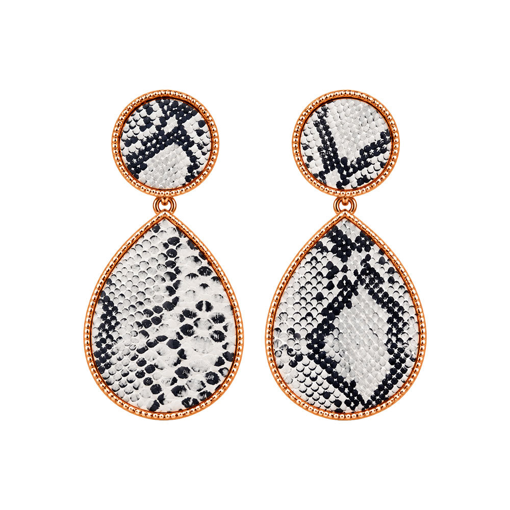 sleek scales- Animal print Dngler earrings