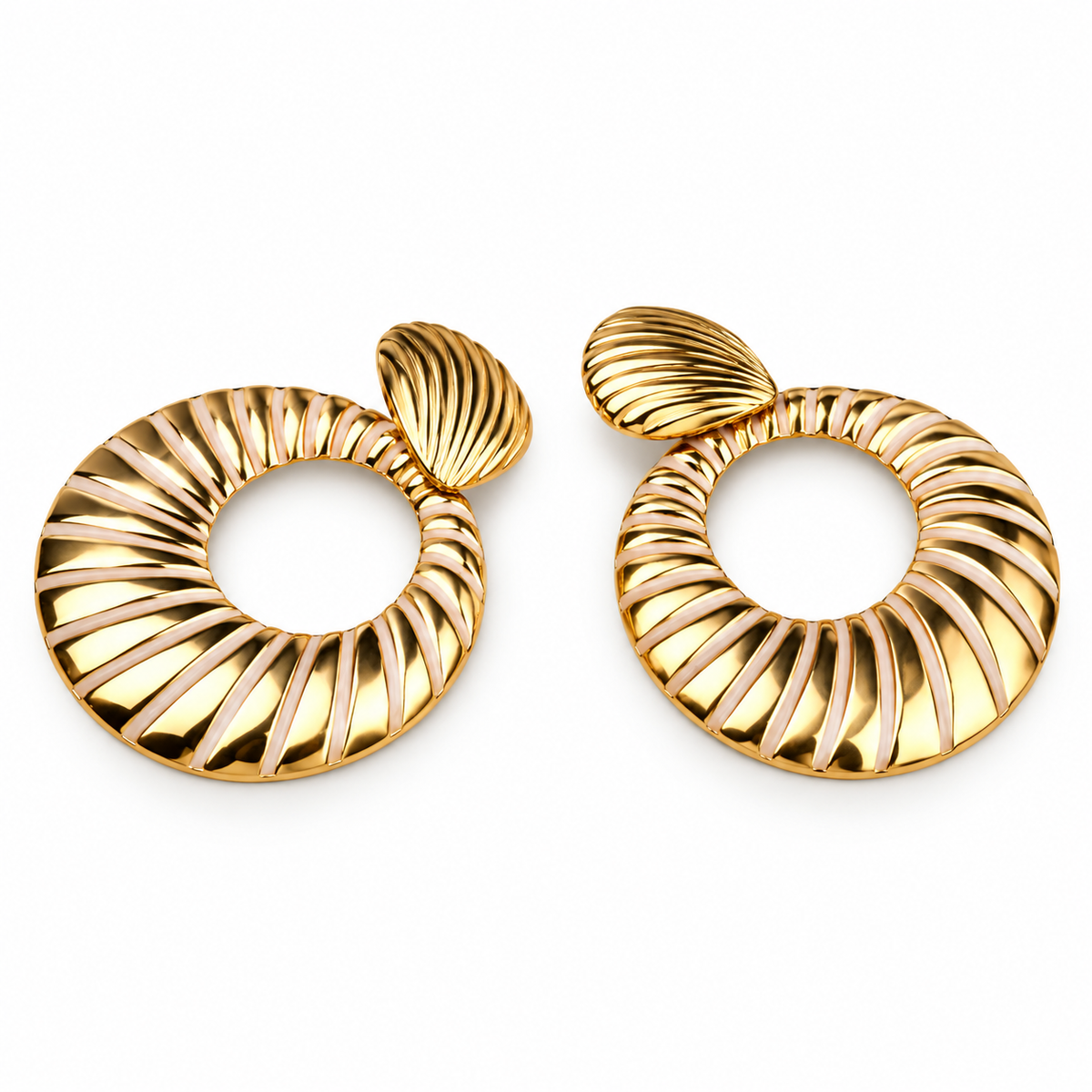 Golden scales- Golden metallic Dangler earrings