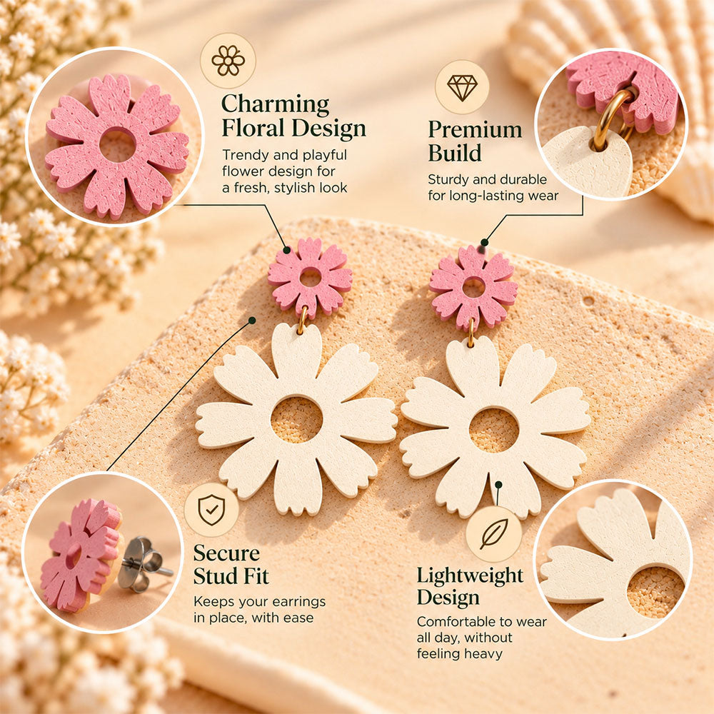 Floral Bloom- Flower dangler earrings