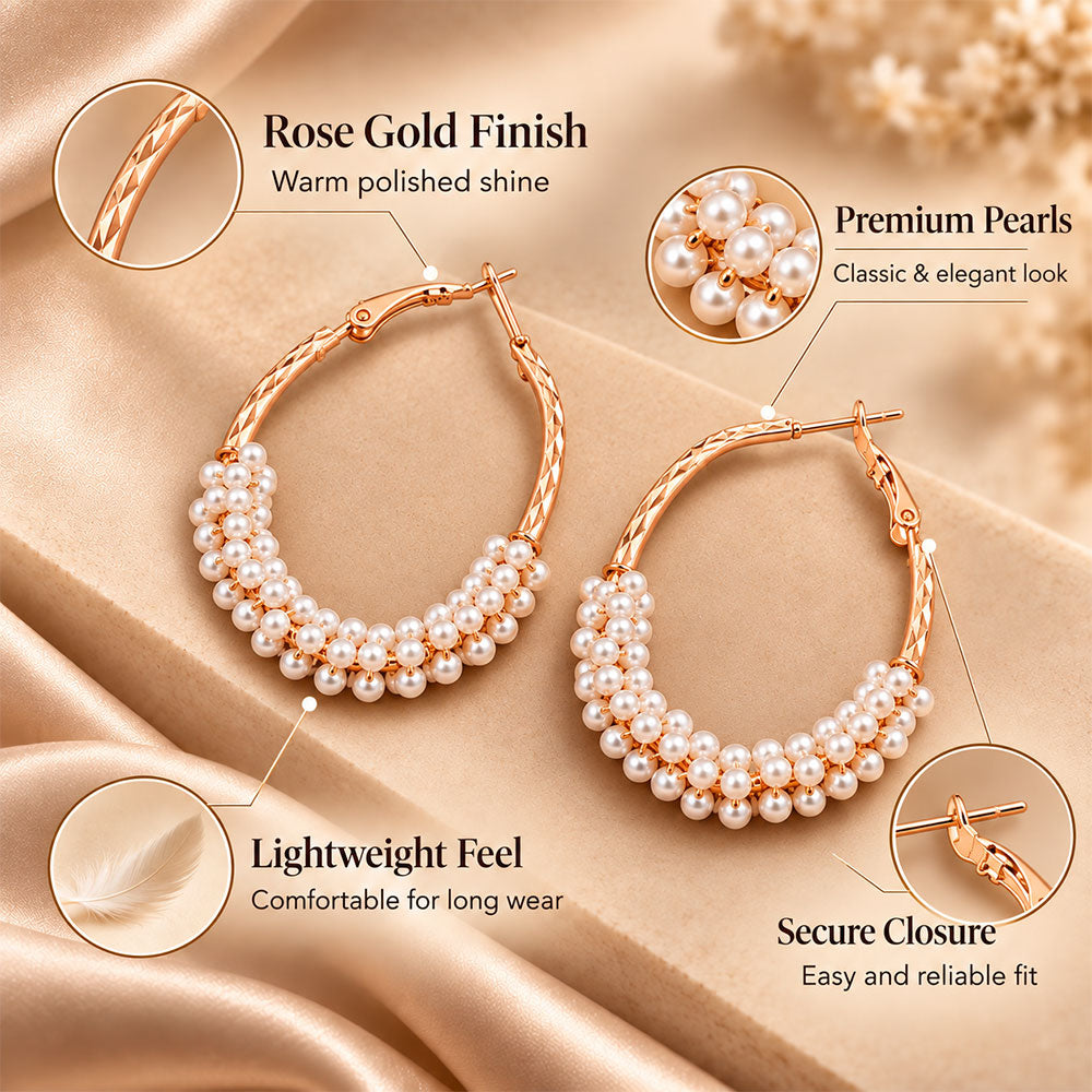 Pearl Power- Pearl framed hoop earrings