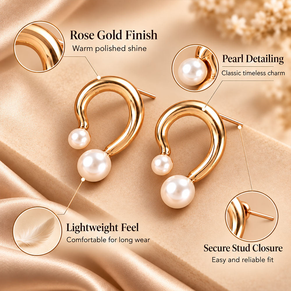 Polish Drop- Pearl studded stud earrings
