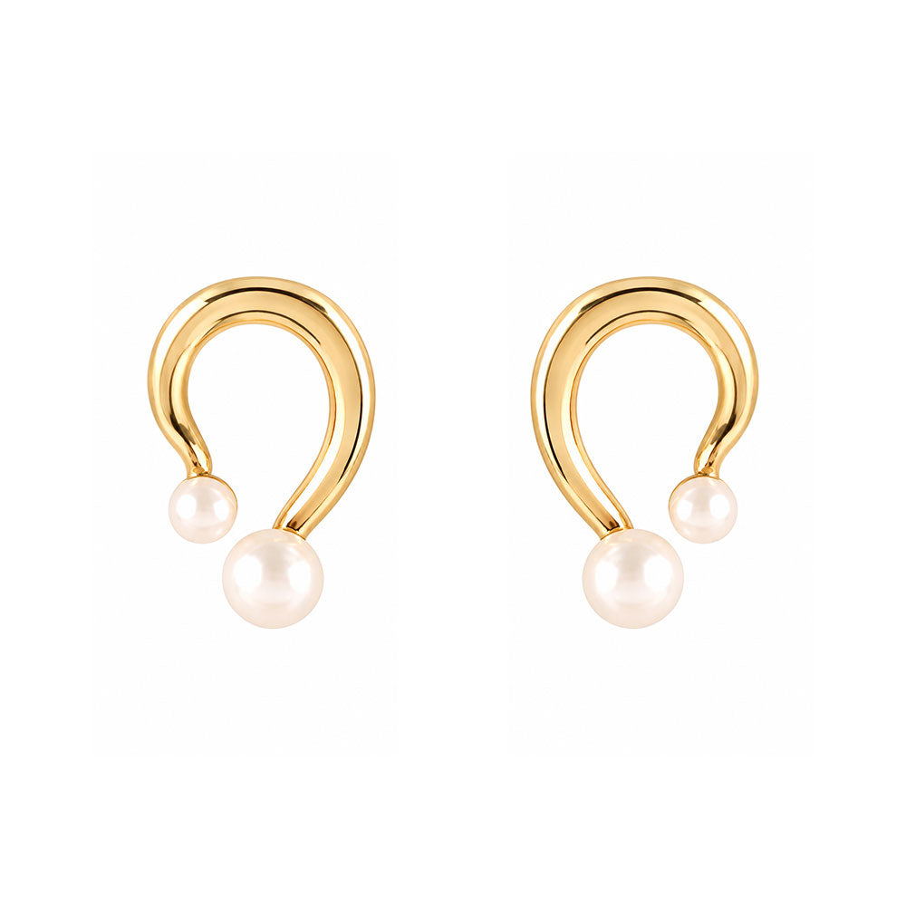 Polish Drop- Pearl studded stud earrings