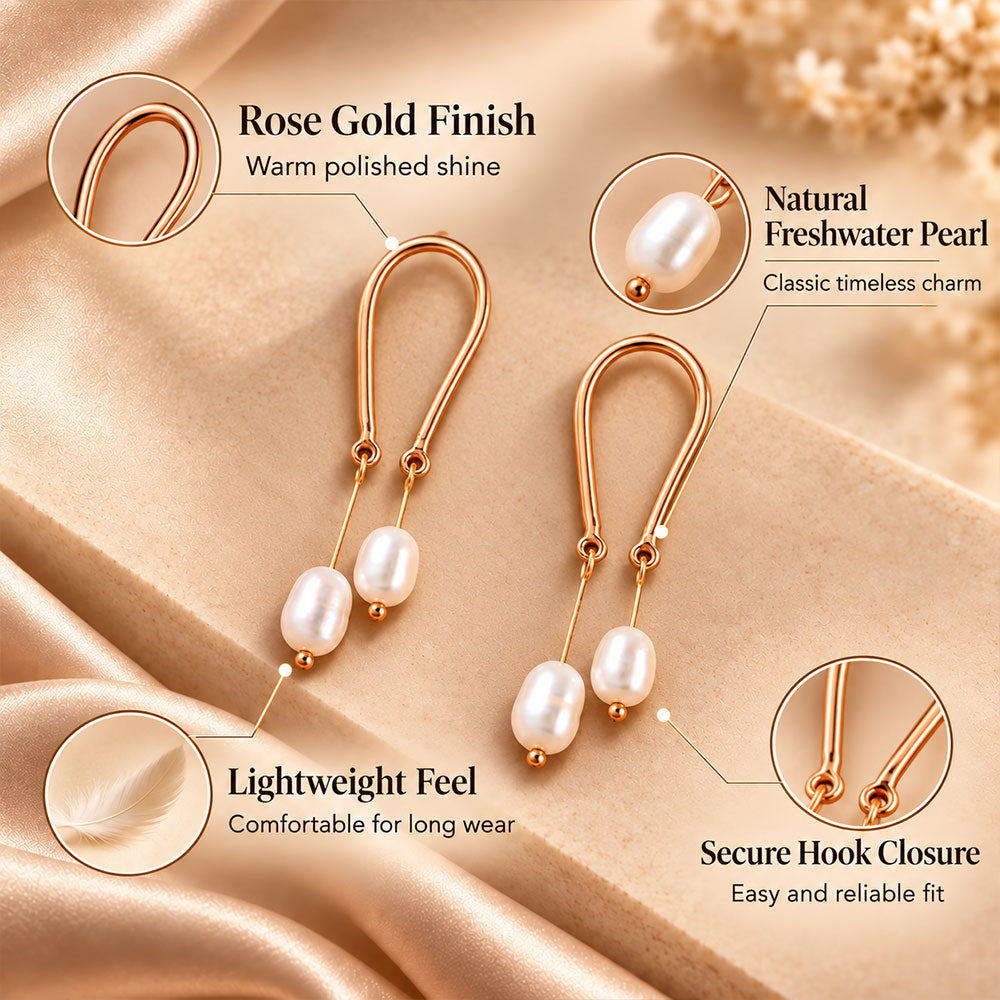 Golden Drew- Hanging Pearl dangler earrings