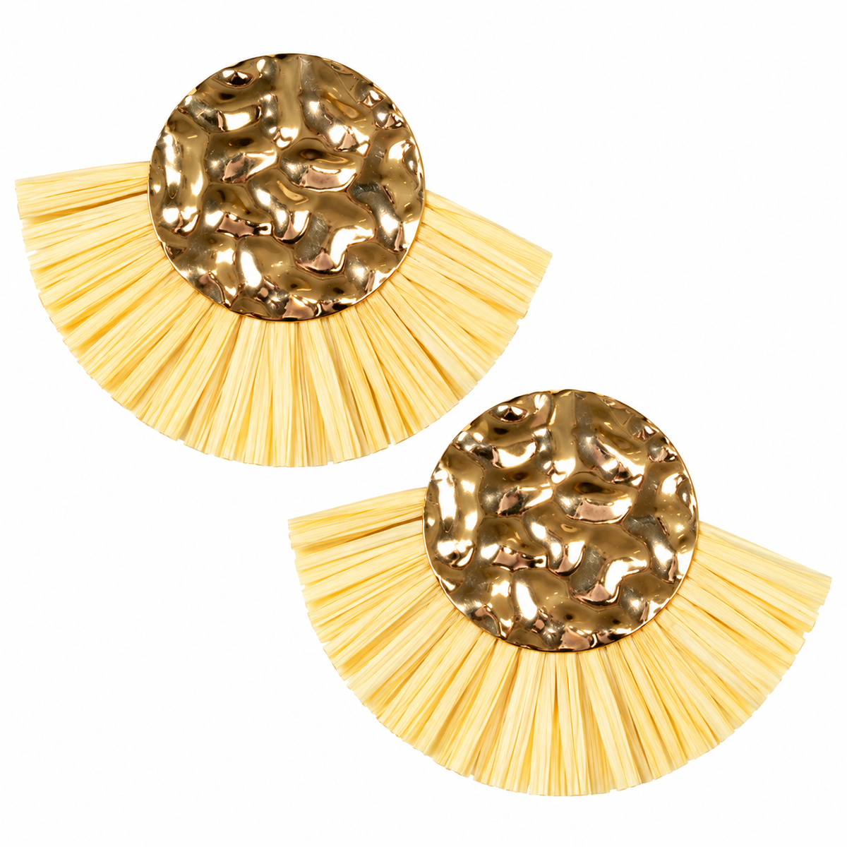Standed sleek- Golden metal stud earrings