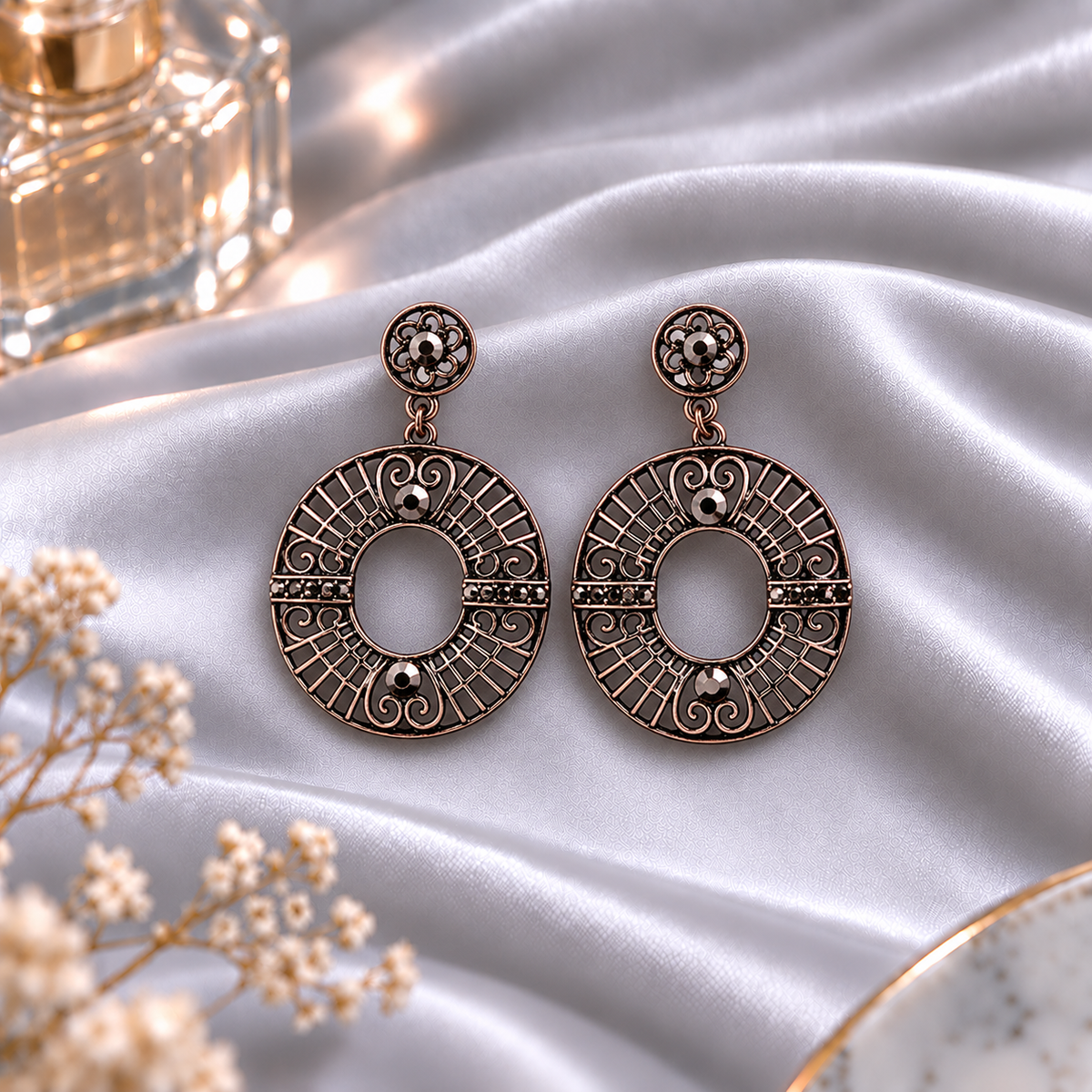 Drifted light- Patterned Dangler earrings