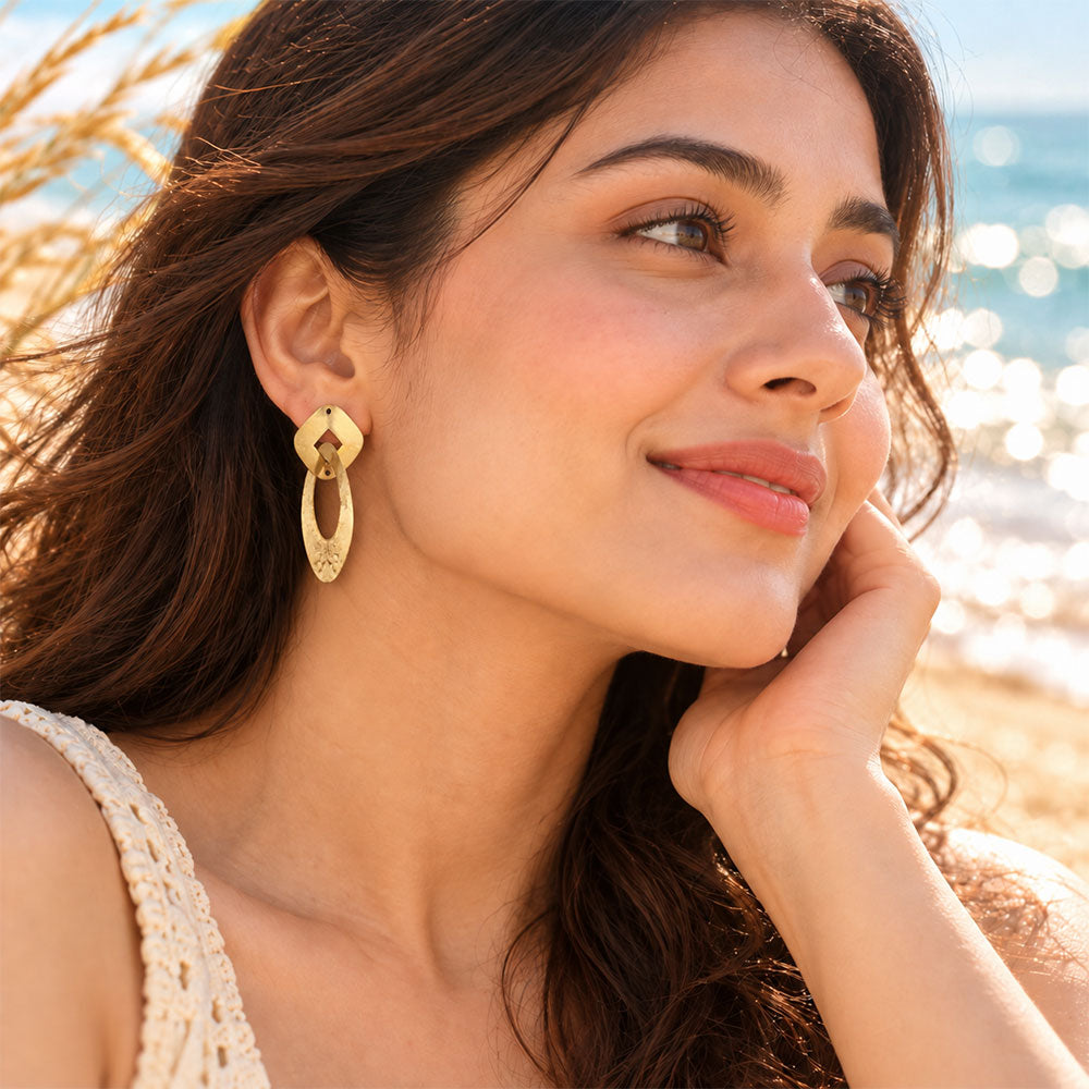 GoldLoop- Dangler Earrings