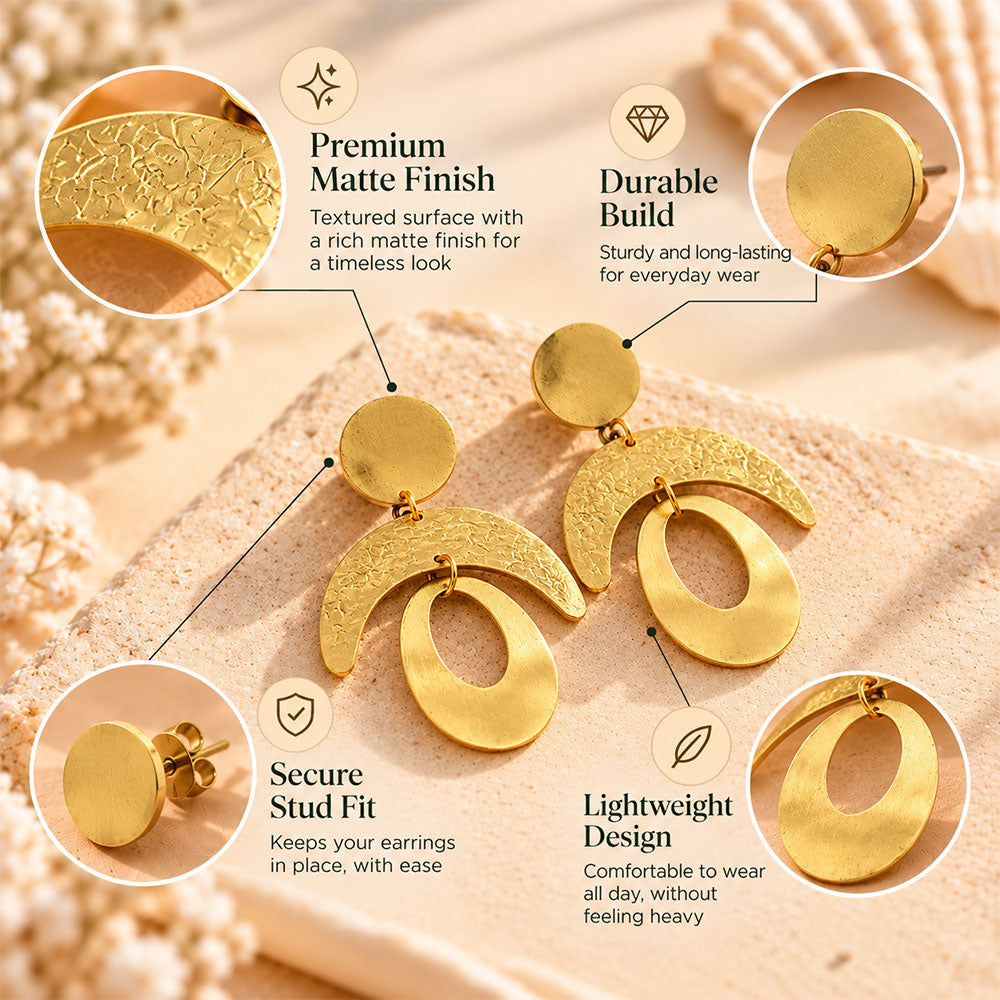 Golden Arc- Dangler Earrings